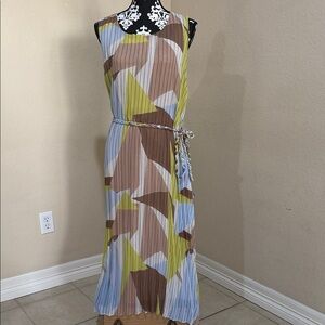 Nine West Colorful Abstract Midi Dress